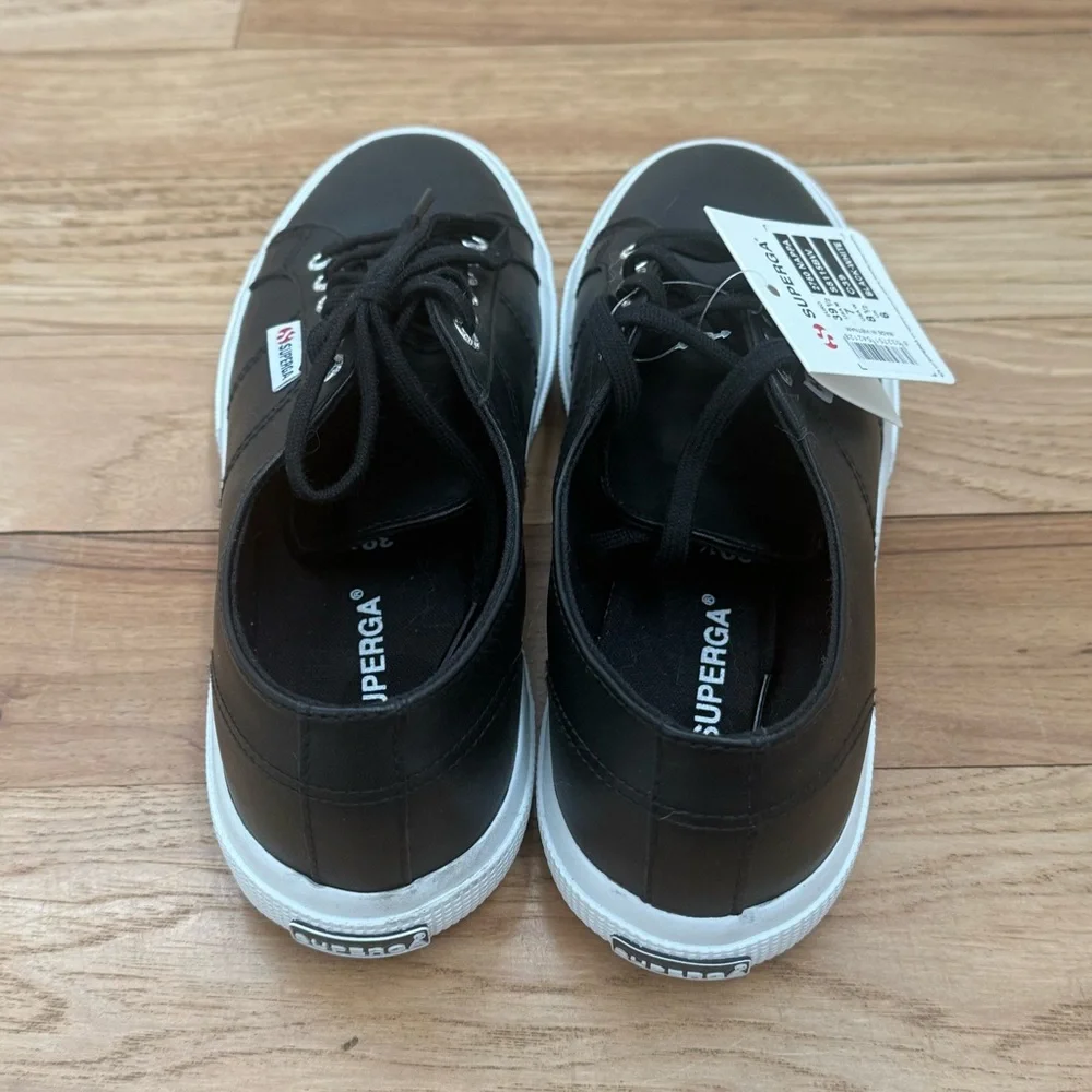Superga Cotu 2750 Black Nappa Leather Women’s US 8.5 EU 39.5 - Picture 6 of 7
